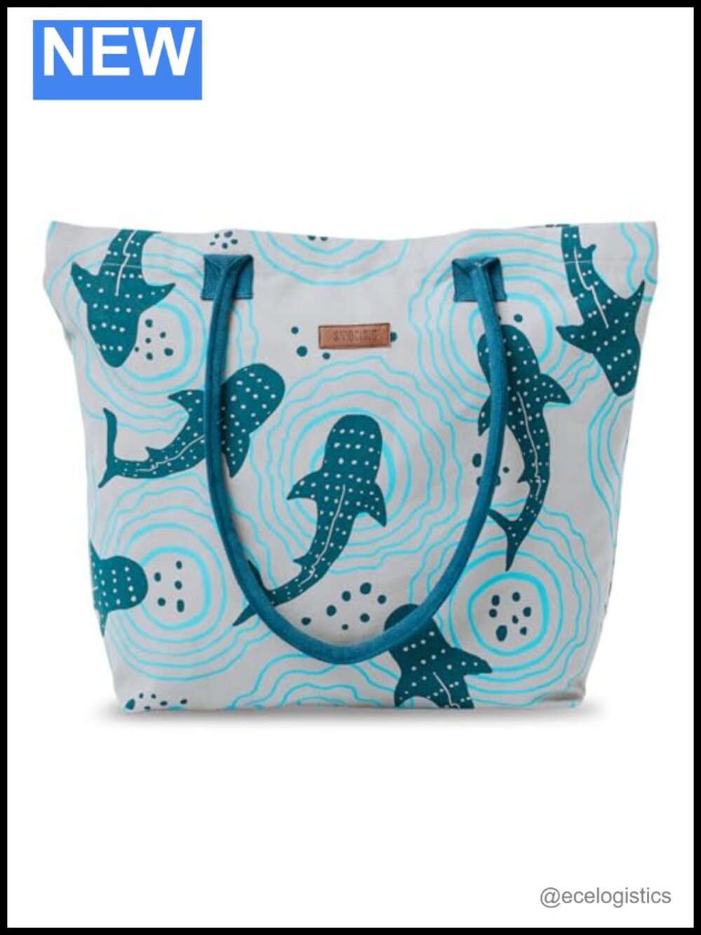 Organic Cotton Canvas Beach Tote with Pockets